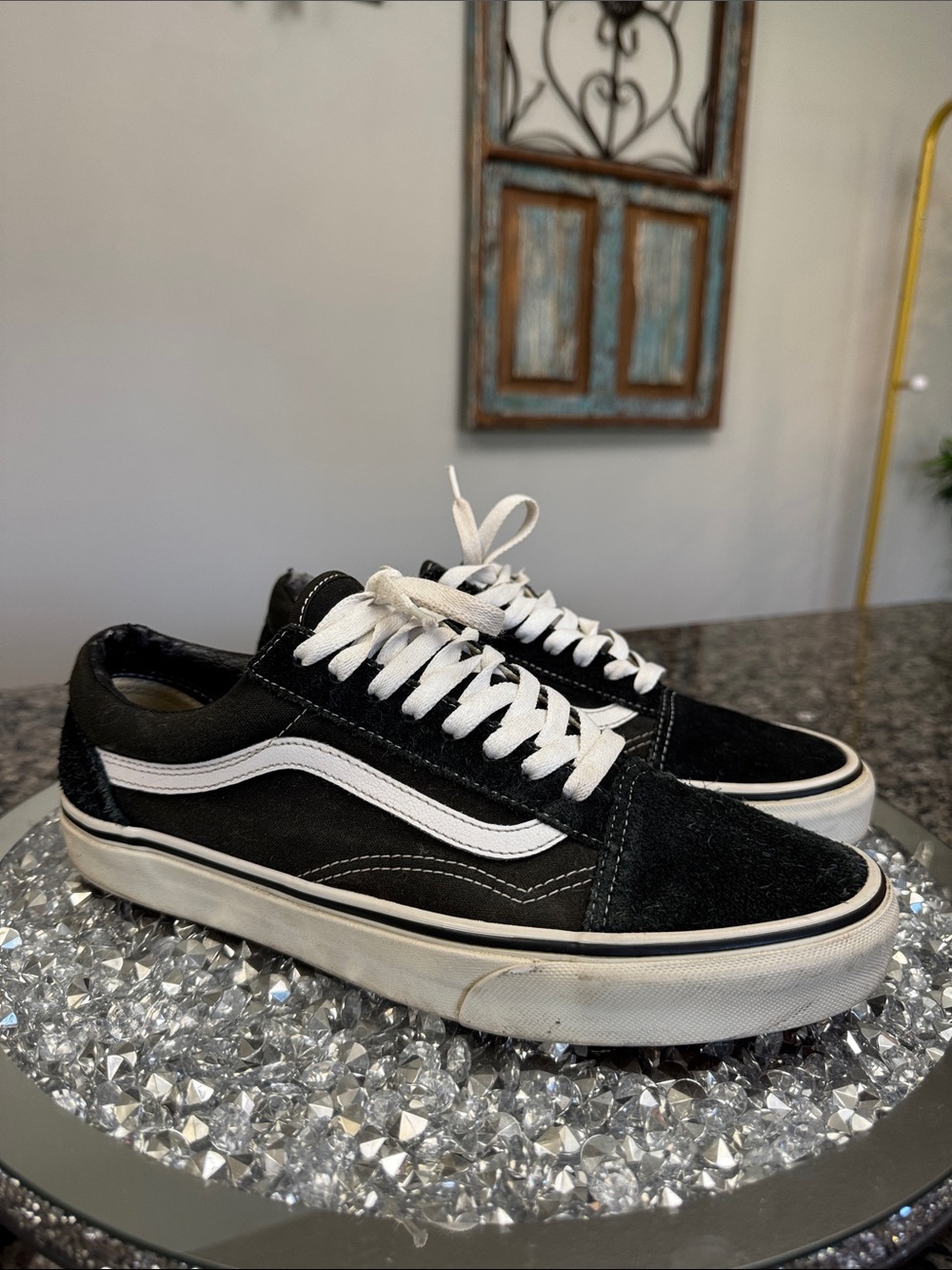 Vans Black & White Low-Top Skate Sneakers